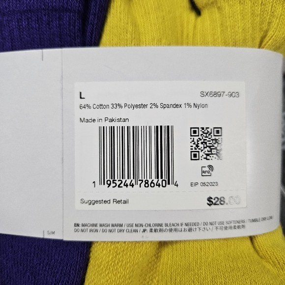 Nike Everyday Cushioned Crew Socks Size L 8-12 6 Pairs SX6897-903 Multicolor - Picture 5 of 6